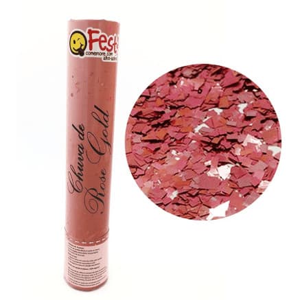 Lança Confetes Metalizado - Chuva de Rose Gold Festa Decoração