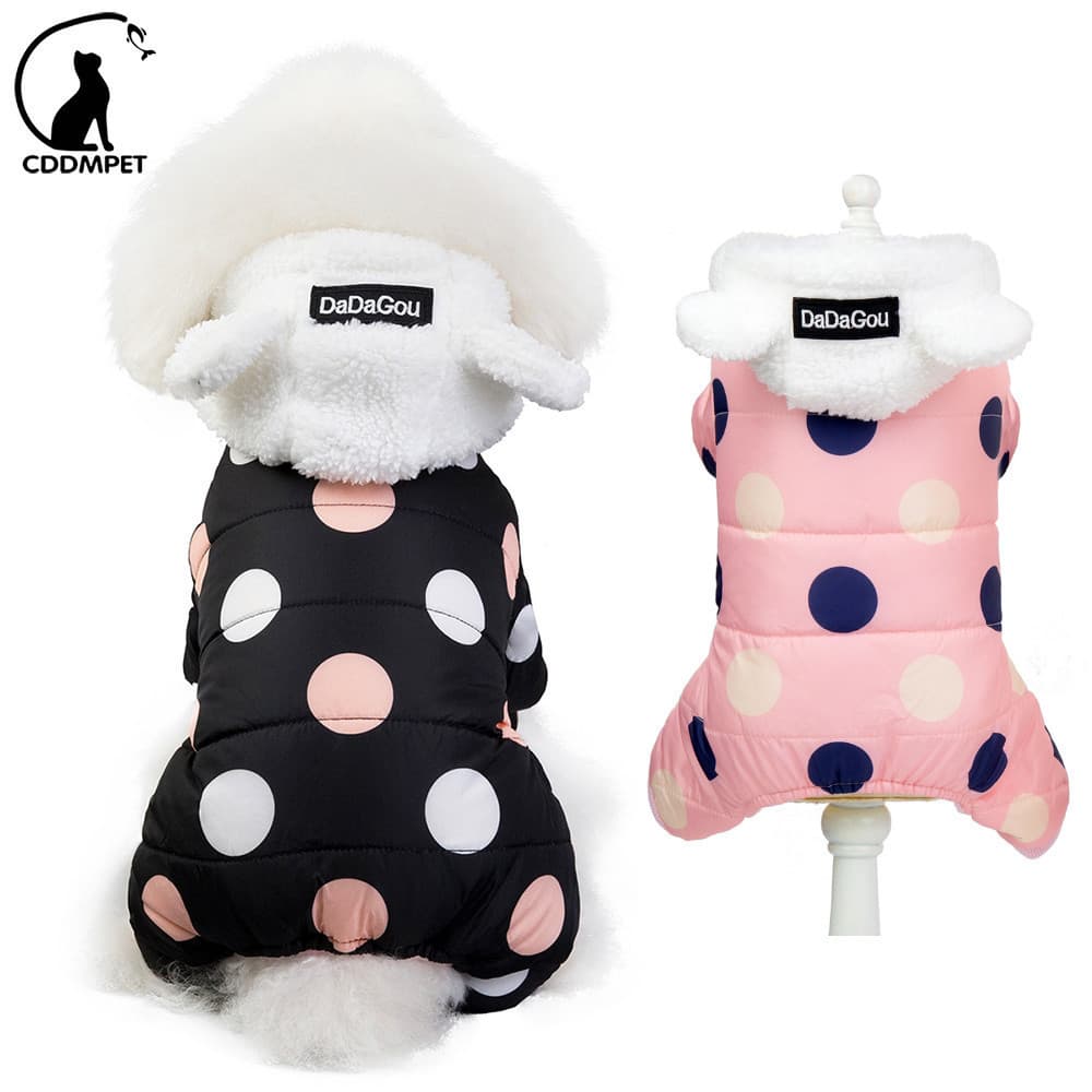 Inverno Roupas Para Cachorro De Estimação Jaqueta Quente Macacão Pequenos E Médios Casaco Com Capuz