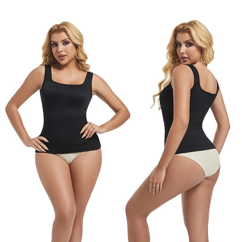 Cross-Border TK Amazon venda quente pescoço quadrado sem costura cintura moldar rosqueado colete estendido barriga estre