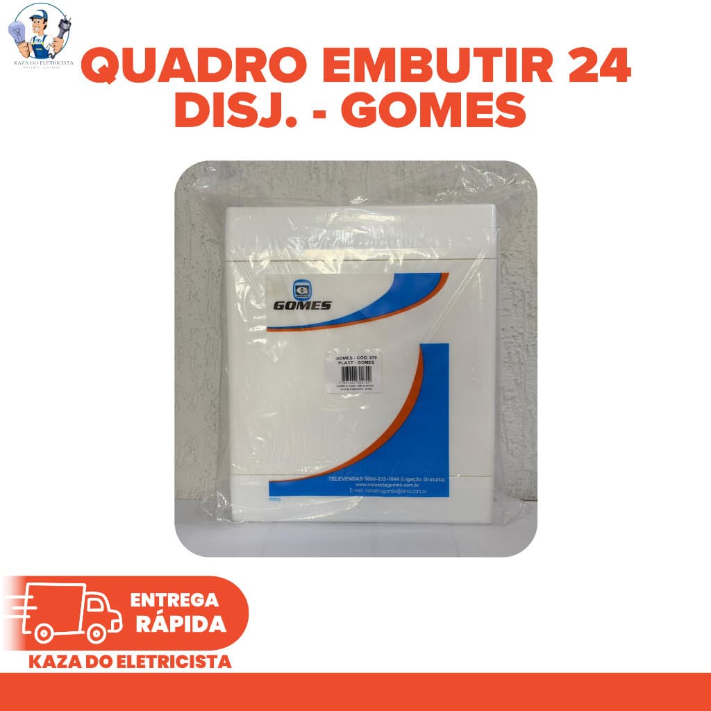 Quadro de Distribuição Embutir 24 Disjuntores Sem Barramento Centrinho Gomes