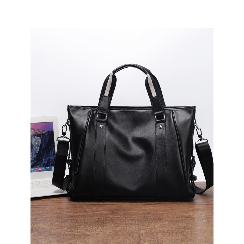 Couro genuíno 52cm saco de computador masculino contraste cor americana bolsa Casual masculino macio maleta de negócios