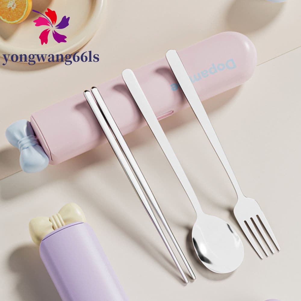 Conjunto De Talheres De Viagem YONGWANG Dopamina , Design Com Caixa De Armazenamento Para Estudantes , Laço