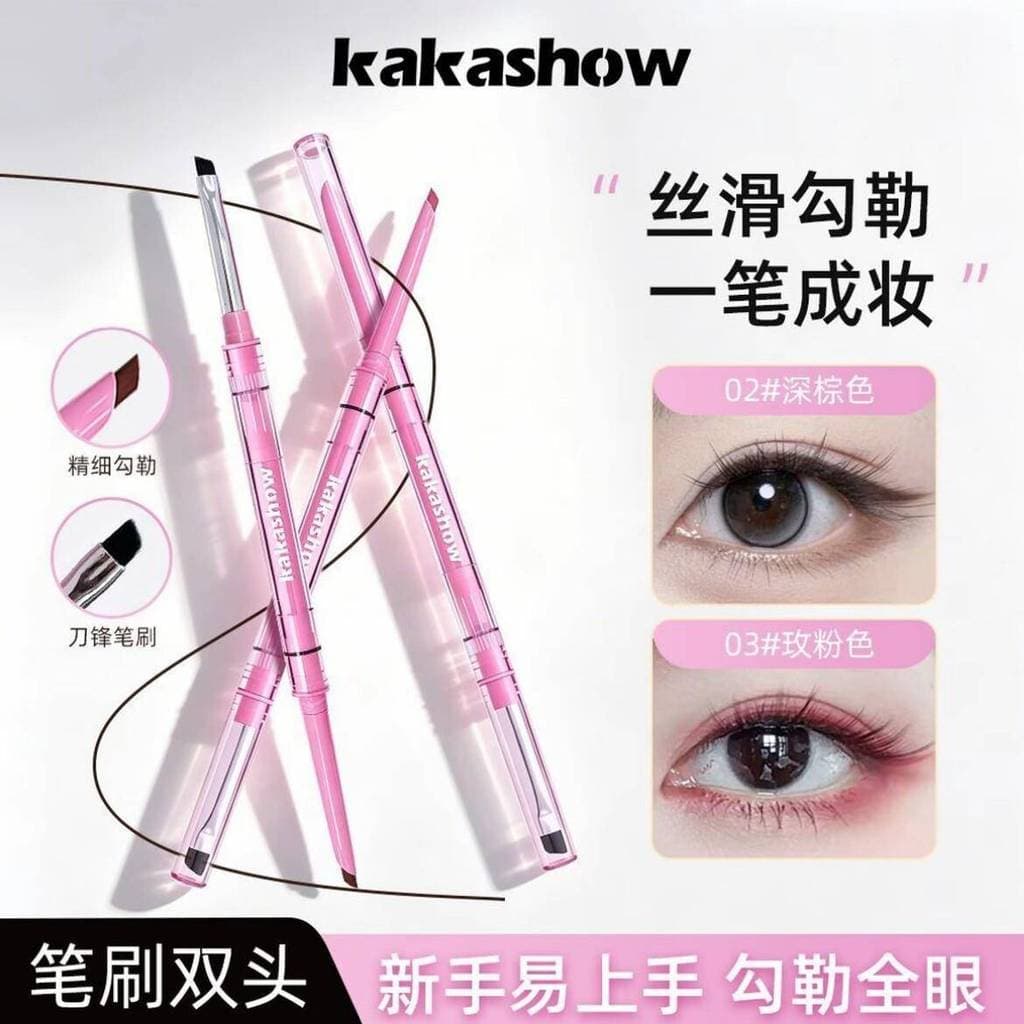 Kakashow Caneta de Gel delineadora com lâmina de duas cabeças, sem manchas, à prova d'água, à prova de suor, de longa du
