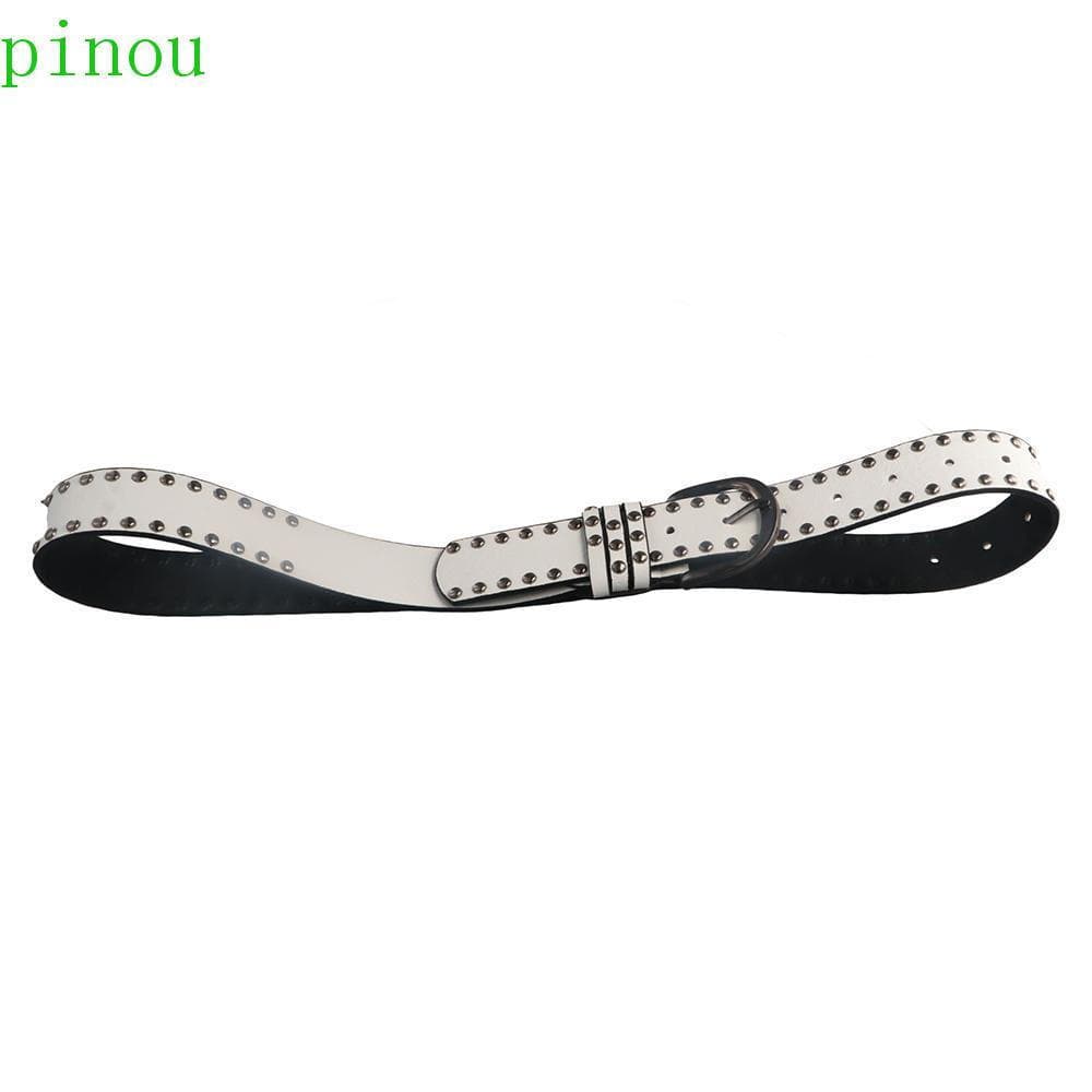 Cintos De Cintura PINOU , Larga Com Fivela De Pino De Liga , Cinto De Couro PU Rebite Vintage Para Mulheres E
