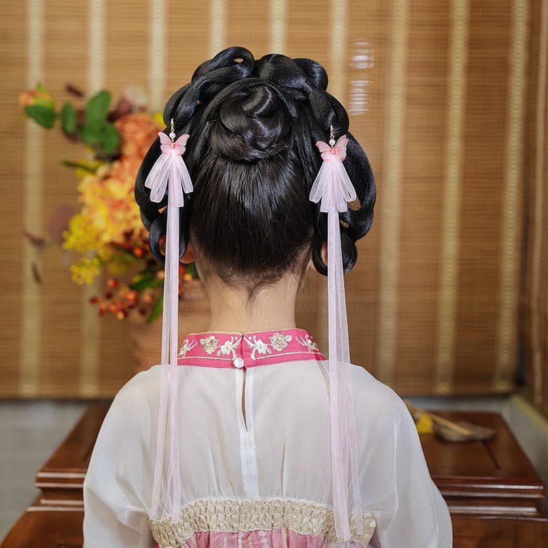 Crianças acessórios de cabelo antigos menina estilo chinês passo agitando faixa de cabelo traje antigo princesa Super fa
