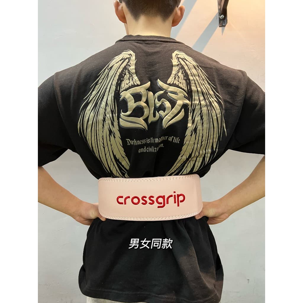 Crossgrip Gaman cinto de borda de couro macio estilo casal banco de levantamento de peso imprensa esportes Fitness cinto