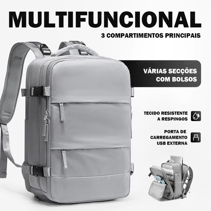 Mochila Executiva Impermeável Premium | Multifuncional Tático C/ Bolsa Úmida e USB