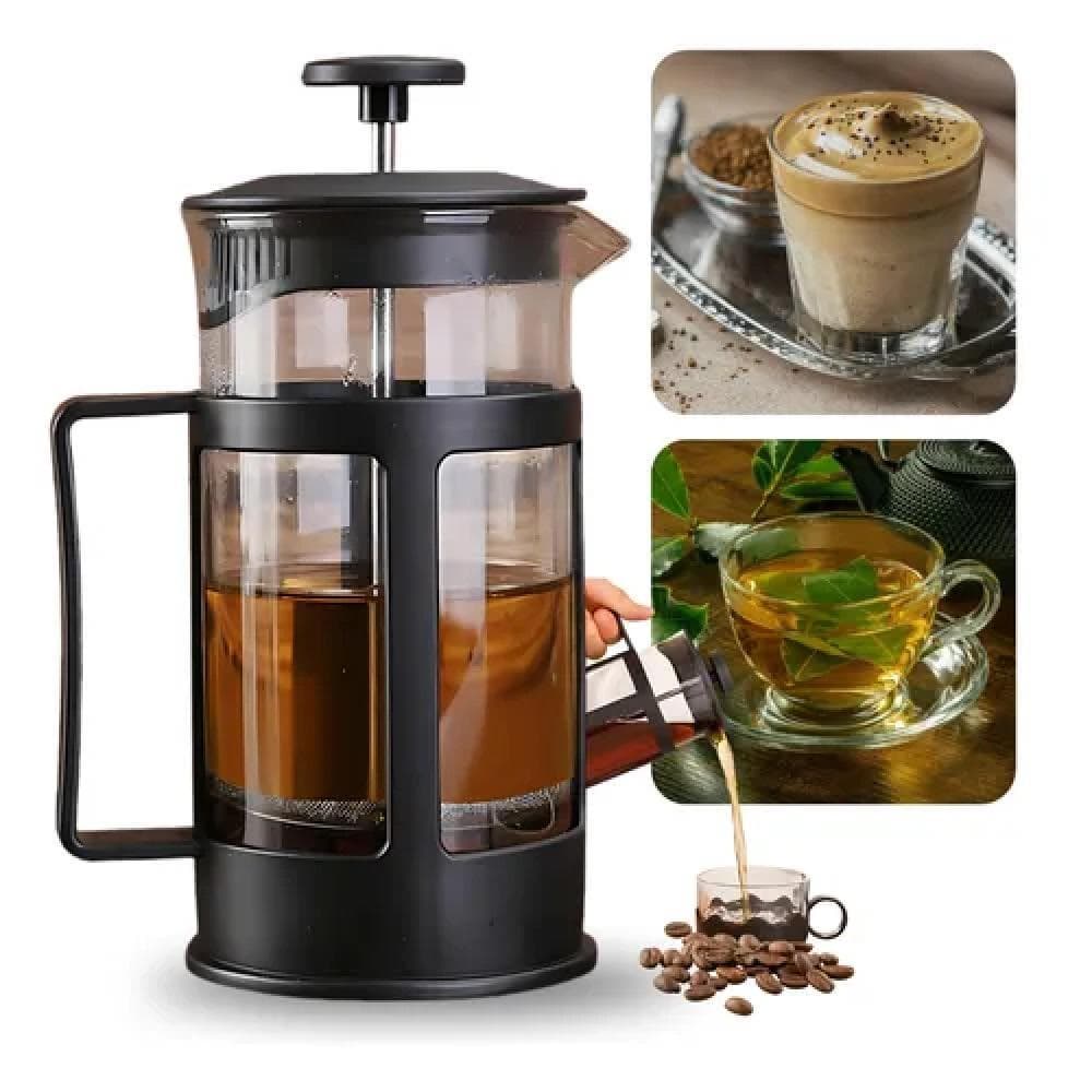 Cafeteira Francesa Prensa Inox Vidro 350ml Manual Coador Filtro Chá Café Cremoso