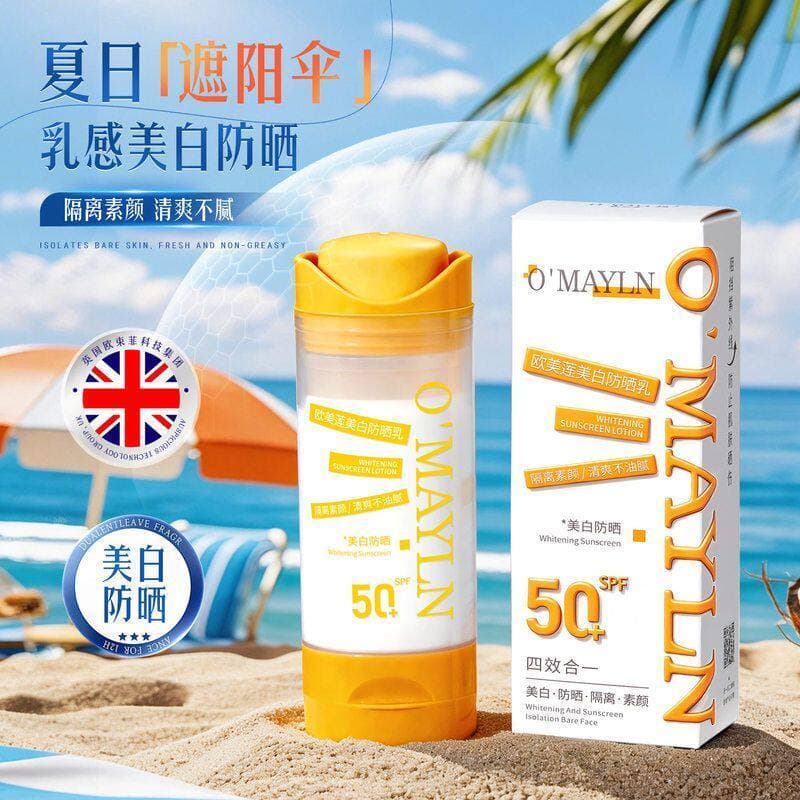 Loção protetora solar branqueadora de lótus europeia americana SPF50 + protetor solar hidratante ao ar livre leve não pe