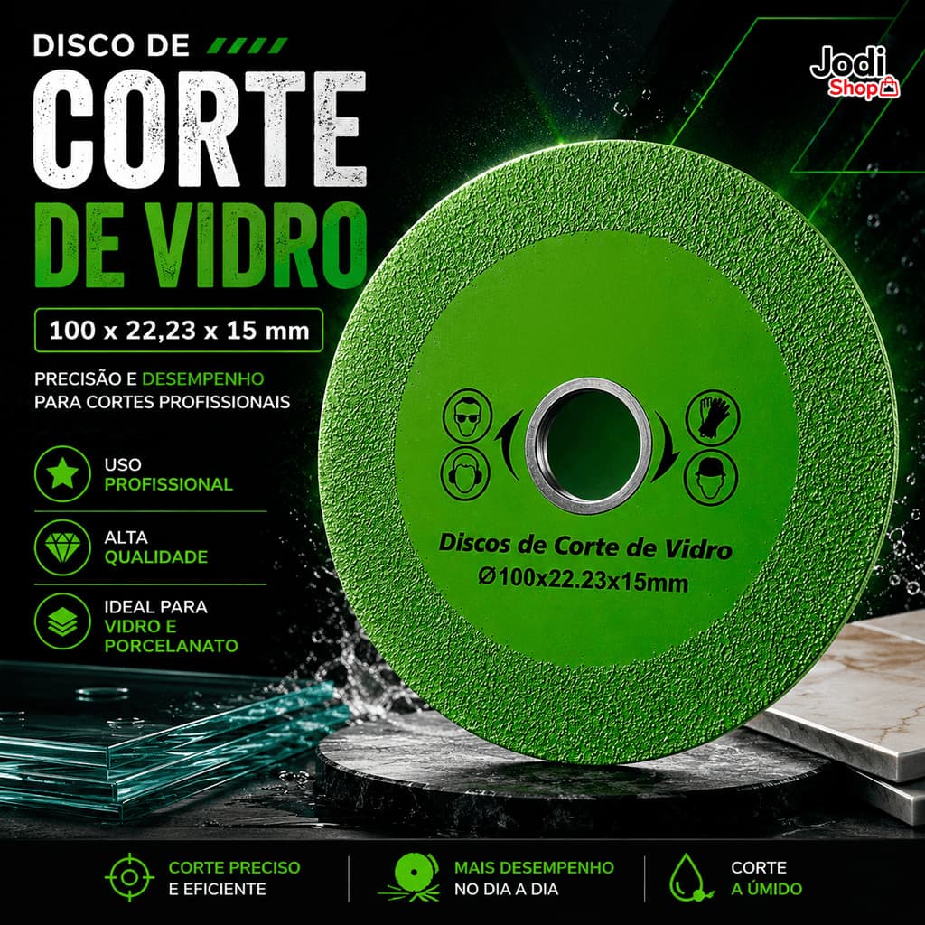 Disco Diamantado para Corte a Úmido em Porcelanato Vidro e Cerâmica