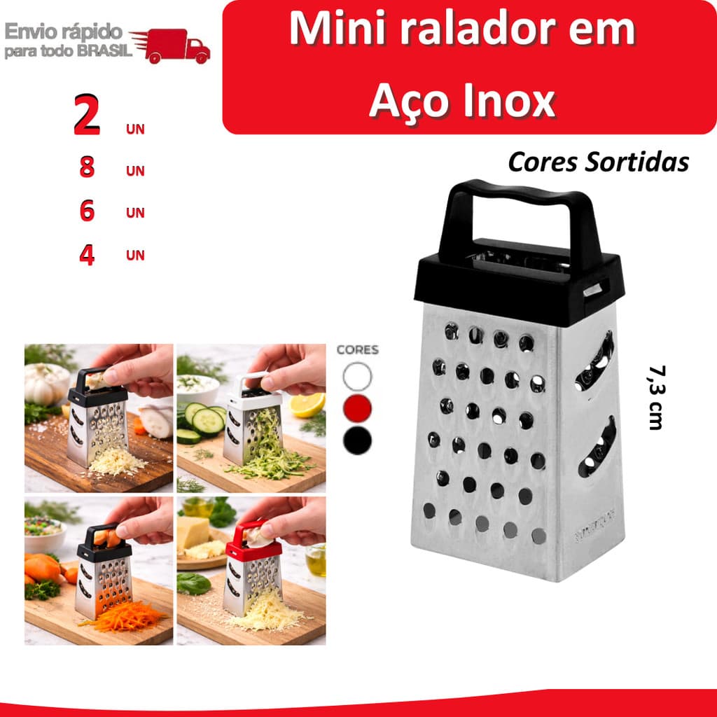 8/6/4/2 Mini Ralador de Aço Inox Cozinha Talher Ralar Pepino Alho Cenoura Lembrancinha Comida