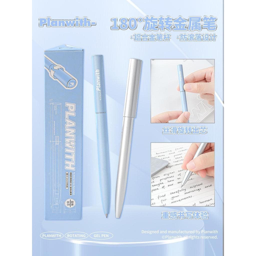 Planwith caneta de Gel rotativa de alto valor ins caneta de pergunta de escova de vento estudantes usam caneta-tinteiro