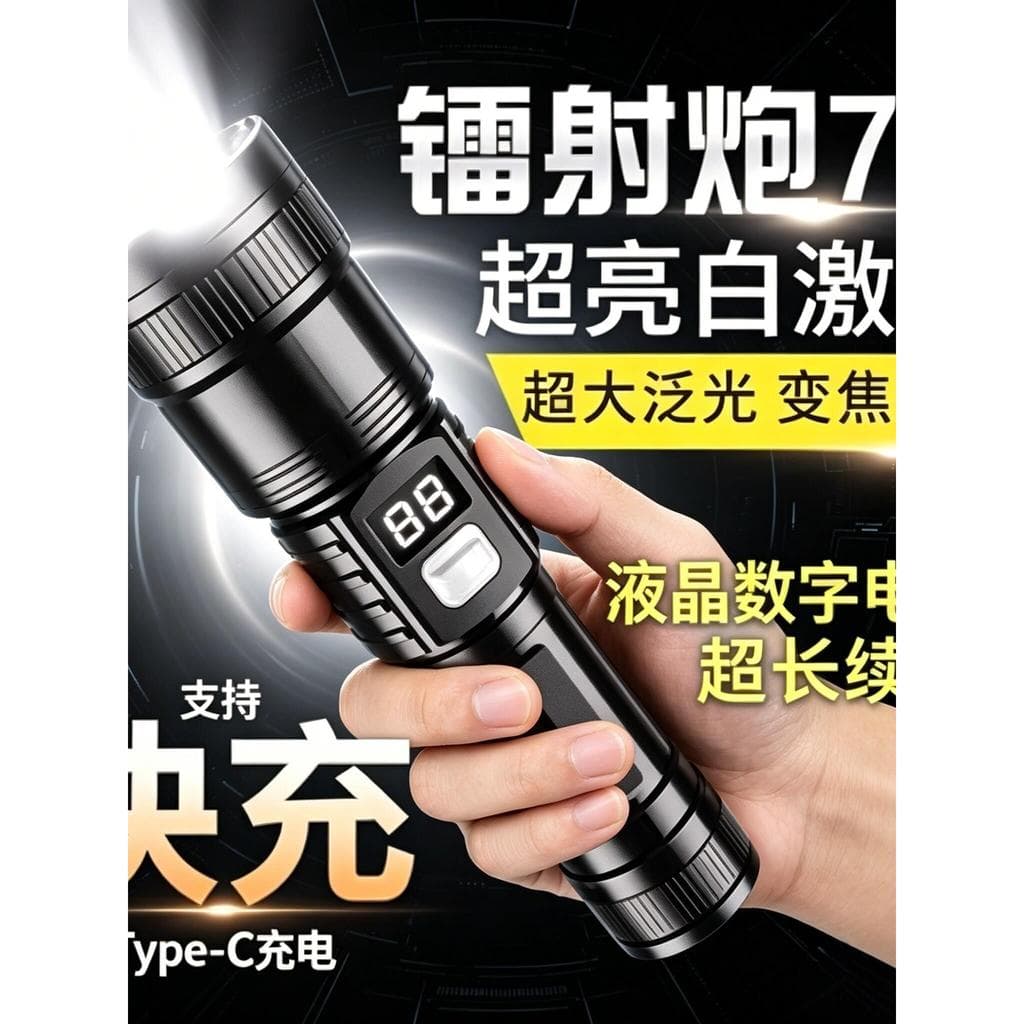 2026 lanterna de luz forte recarregável Super brilhante tático Mini portátil Laser branco multifuncional luz ao ar livre