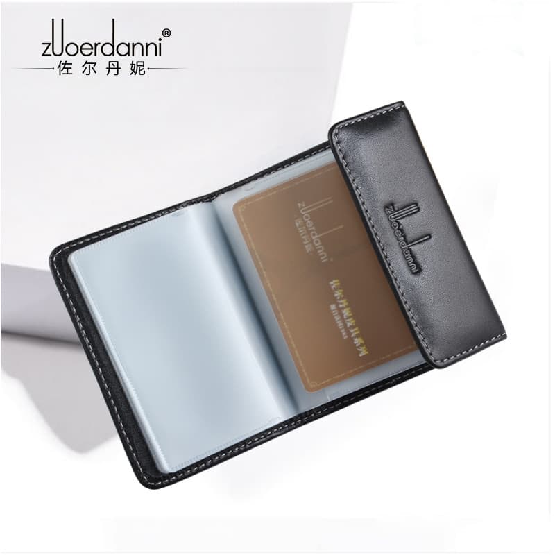 Porta-cartões masculino de couro ultrafino Porta-cartões feminino Porta-cartões de crédito Porta-cartões bancários Porta