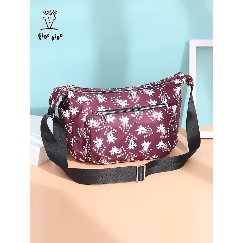 Fido Dido Bolsa Feminina Bolsa Mensageiro de Grande Capacidade Feminina Multicamadas Leve Pano Oxford One-Shoul