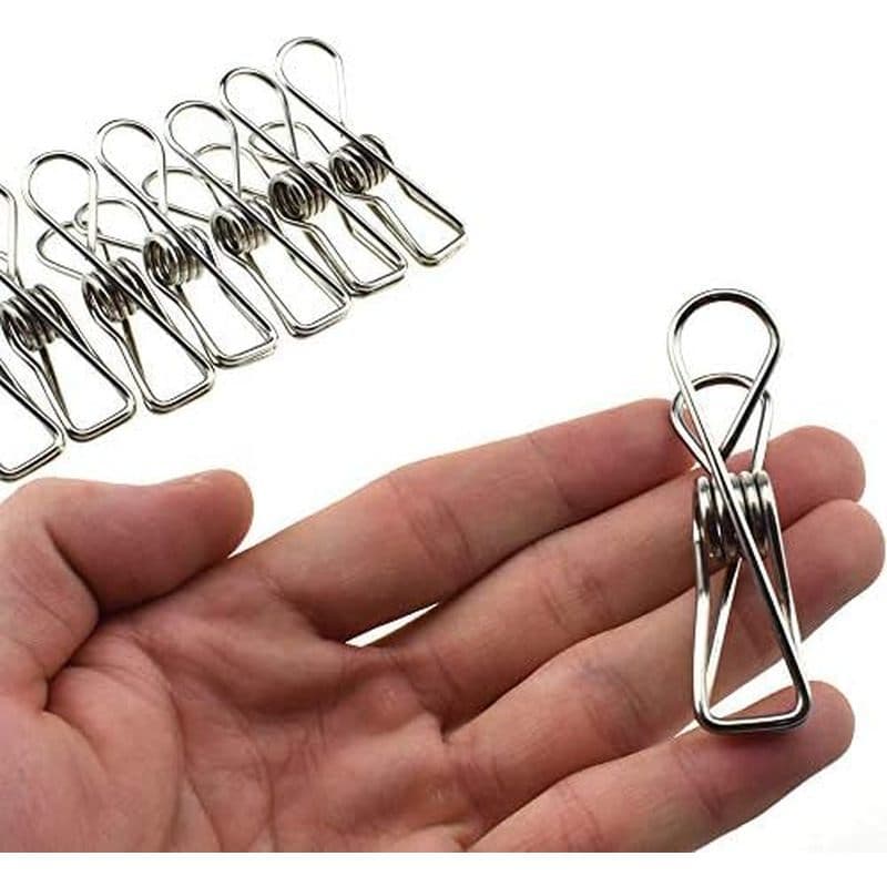 HAHIYO Prendedores De Roupa Clipes De Chip Todo Em Metal Aço Inoxidável Sem Manchas De Ferrugem Forte Aderência Vento Pe