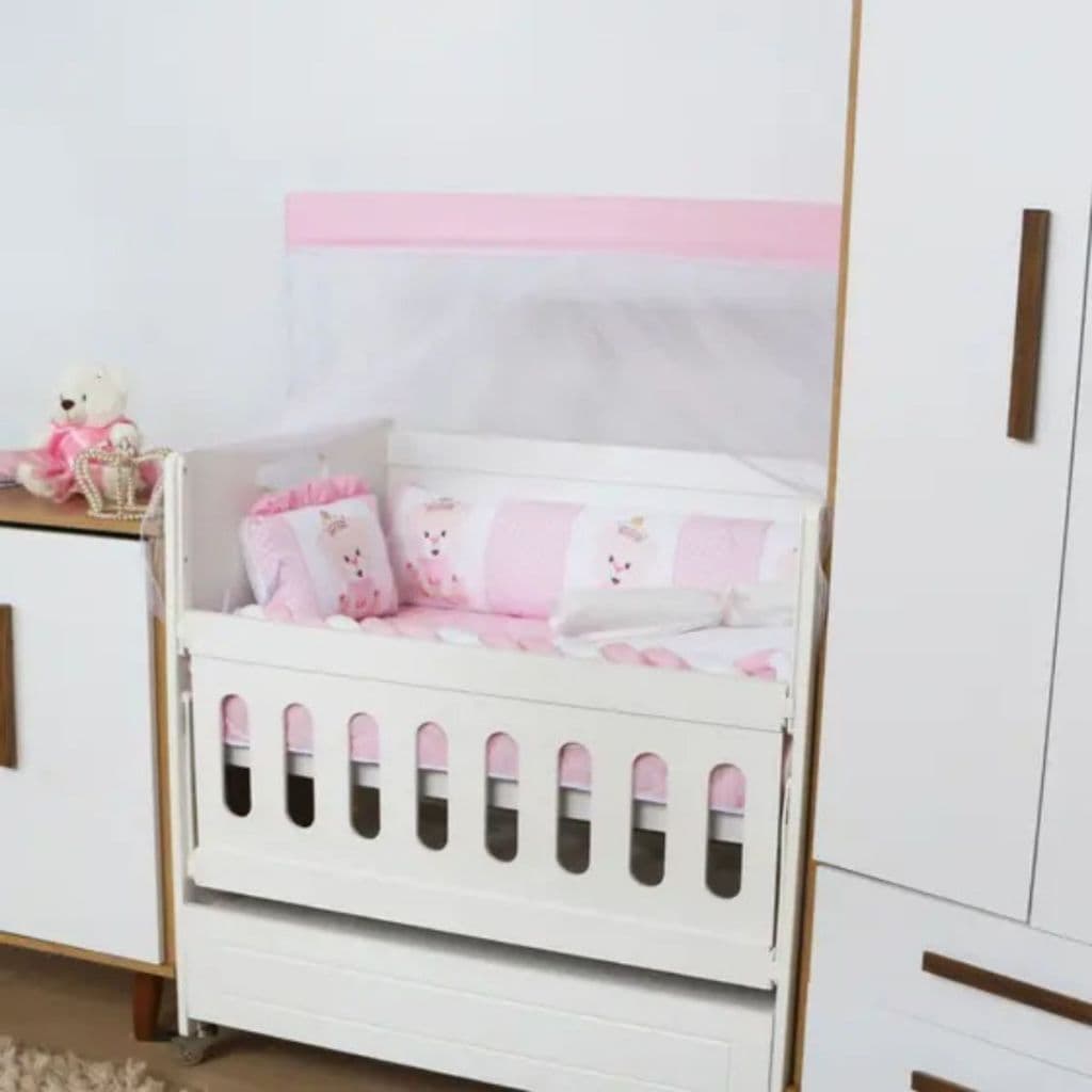 Kit Mini Berço 10 Peças Luxo Ursinha Manu | Protetor De Mini Berço | Qualidade e Conforto