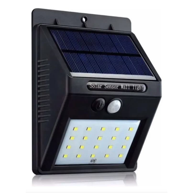 Luminária 30 Leds Com Sensor De Presença Arandela Luz Solar Cor Preto 6w