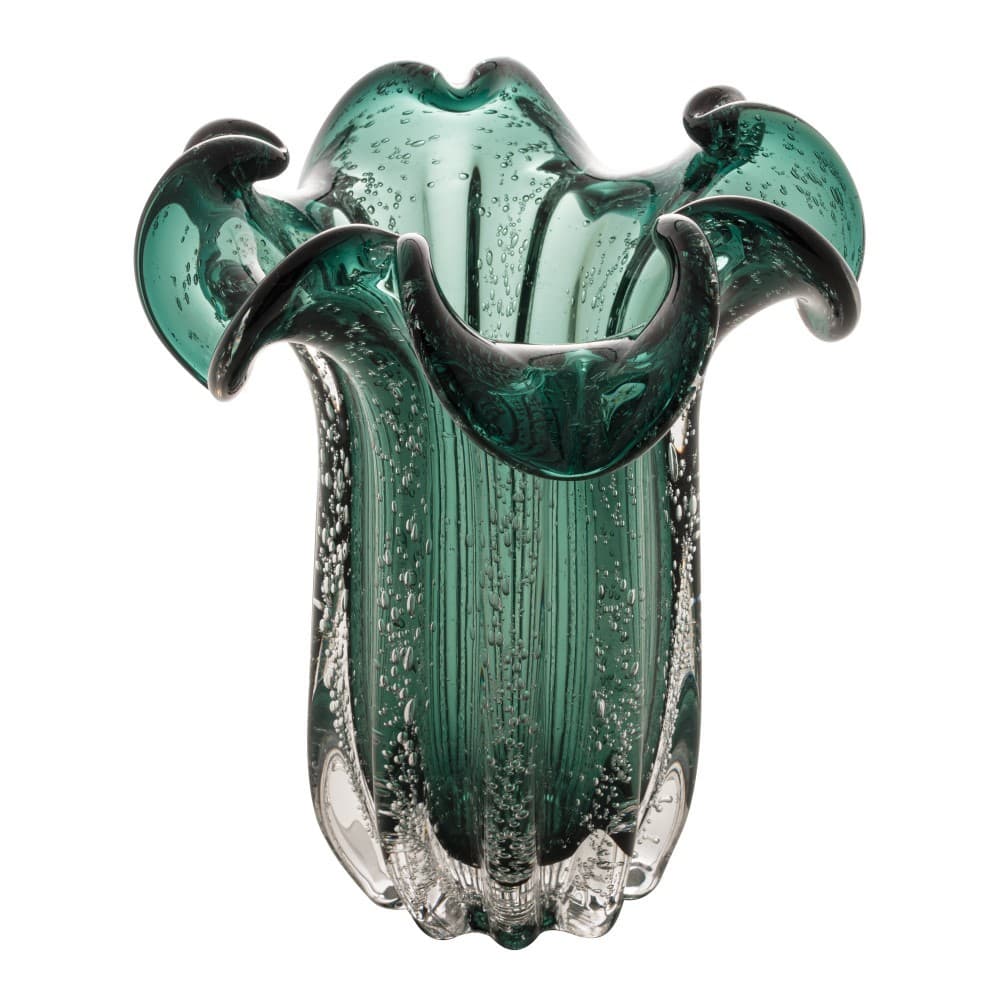 Vaso de Vidro Italy Verde Esmeralda 19 x 24 cm Wolff