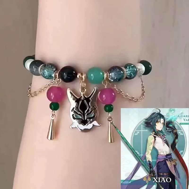 Pulseira de Cosplay do Xiao do Jogo Anime Genshin Impact, Pulseiras de Contas Unissex, Acessórios de Joias, Presentes, E