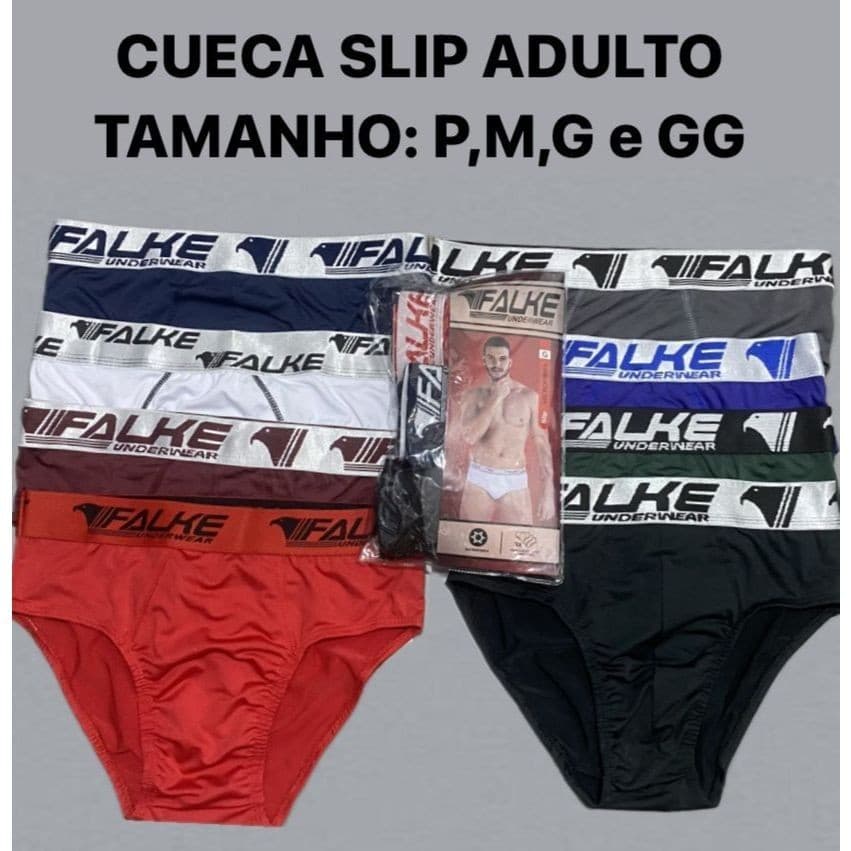 Kit 3-6-9-12 Cuecas Slip Microfibra Adulto Masculino Cueca