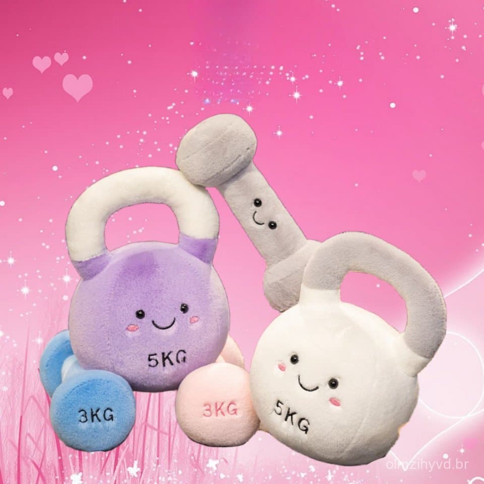 BCT Halteres Criativos, Kettlebells, Brinquedos de Pelúcia, Bonecos Decorativos de Desenhos Animados para Centros de Fit