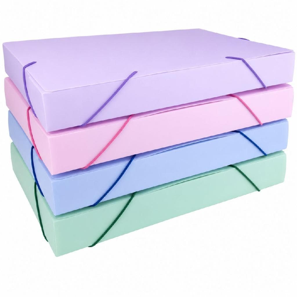 Pasta Aba Elástico Serena Lombo 2cm Pastel Dello Rosa Azul Lilás Verde Estilo Linho Organização Escolar e Escritório