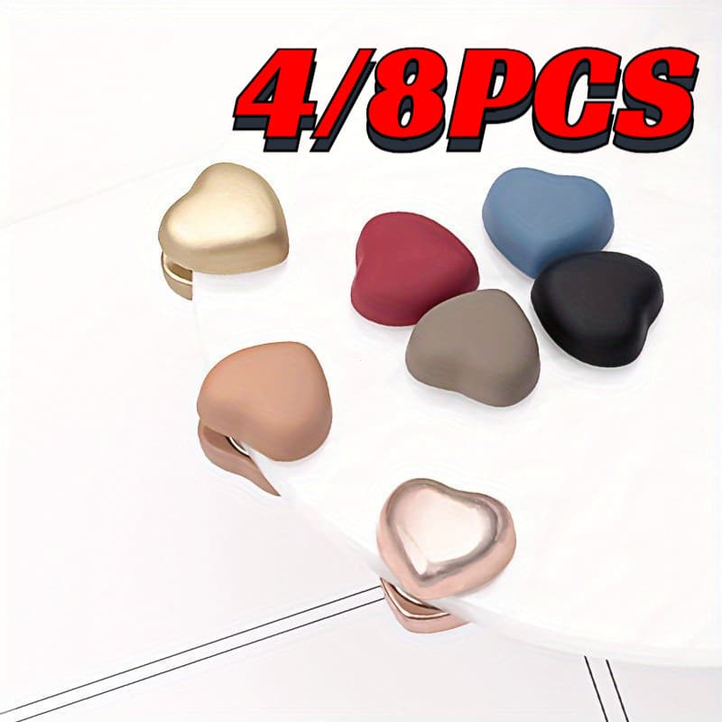 4/8 Pçs Coração Pinos Magnéticos Para Hijab Sem Snag Cachecol Clipe Magnético Camisa Botões Anti-Exposição Broche Costur