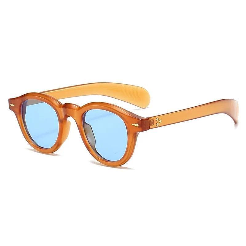 Moda Pequena Redonda Óculos De Sol Feminino Retro Claro Oceano Lente Tons UV400 Masculino Punk