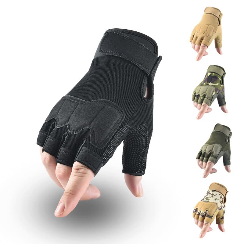 Luvas táticas meio dedo dos homens luvas de esportes ao ar livre camuflagem montanhismo motocicleta Fitness ventilador m