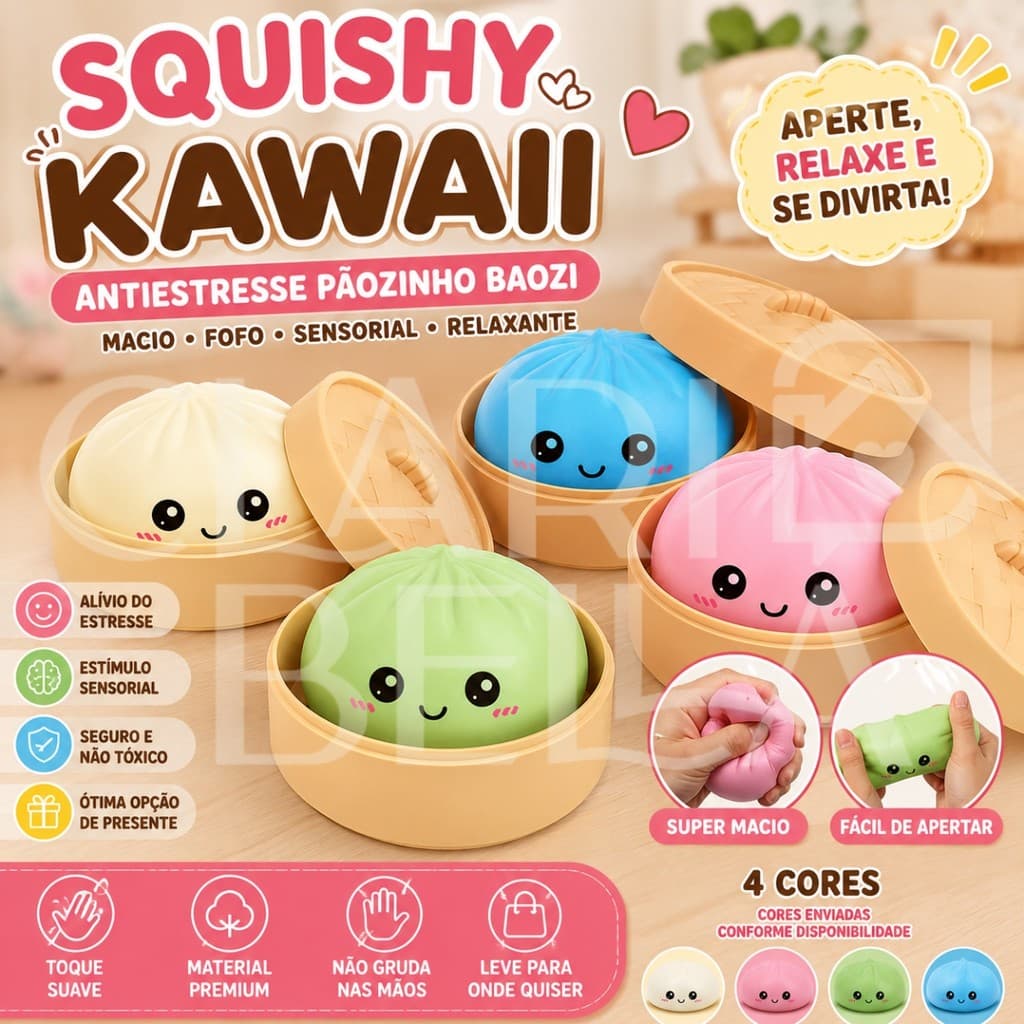 Squishy Pãozinho Kawaii Antiestresse Sensorial Macio Relaxante Fidget Toy Infantil Adulto