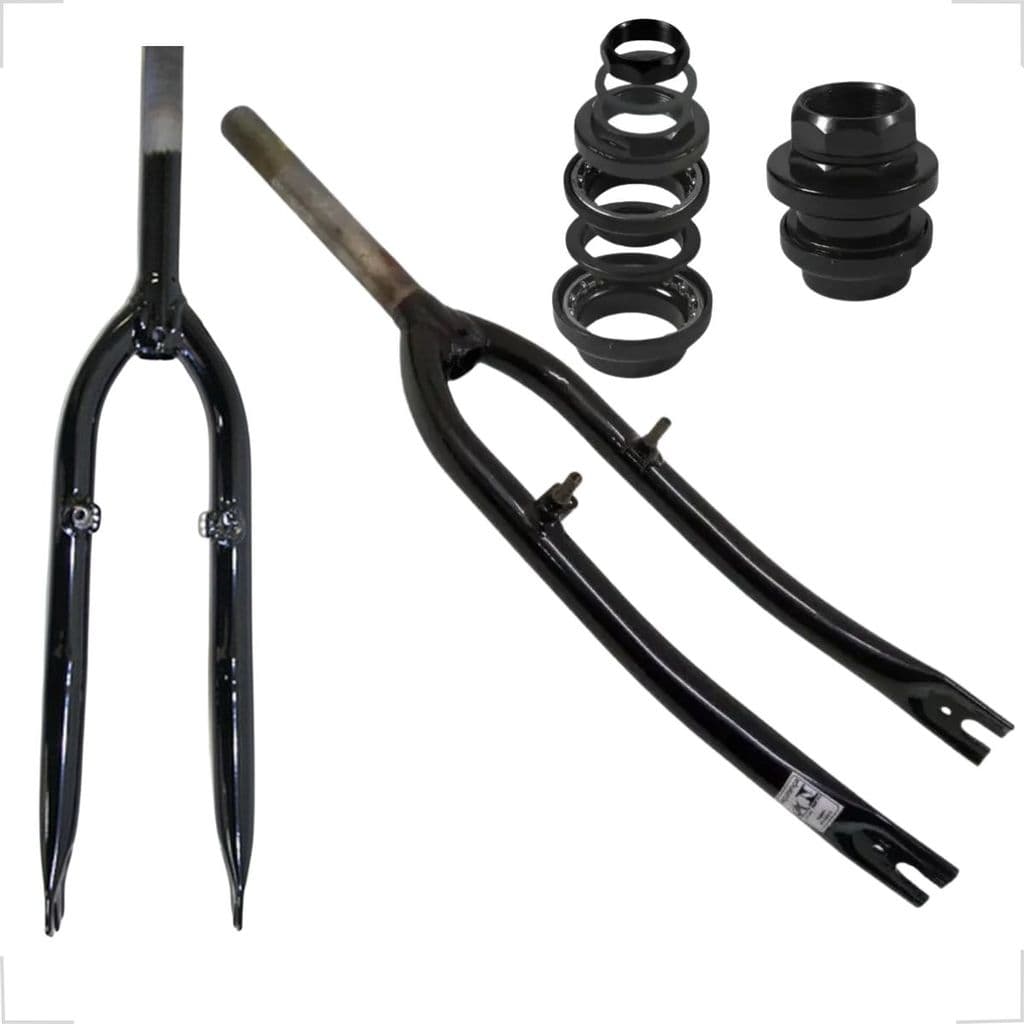 Garfo Reforçado Aço Aro 24 MTB BMX Urbano Direção Standard Rosca Pintura Eletrostática Resistente