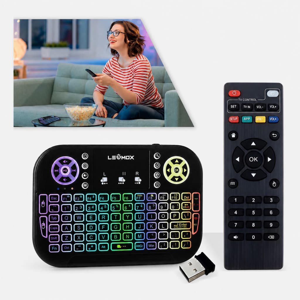 Controle Remoto E Teclado Smart Wireless Tv Box Pro 4k Novo