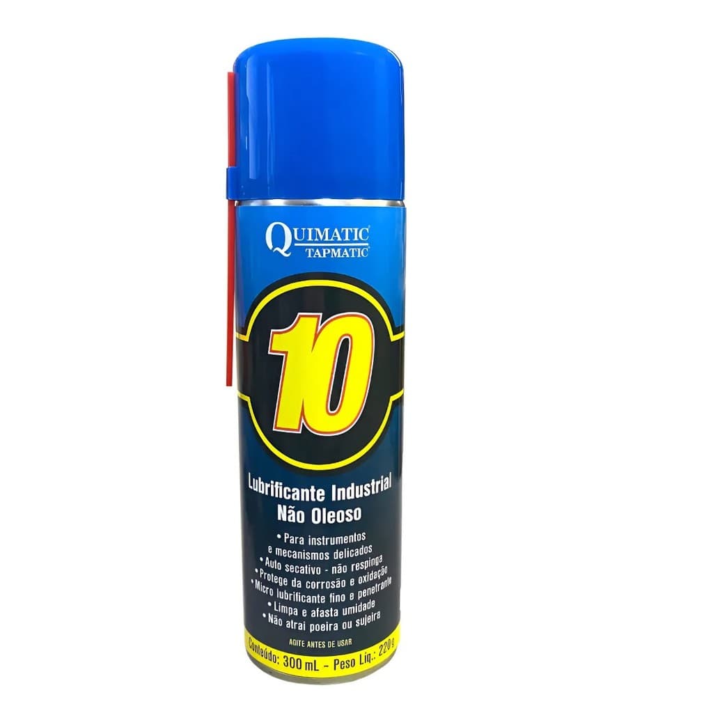 Lubrificante Industrial Não Oleoso 300ml Quimatic 10 Aerosso