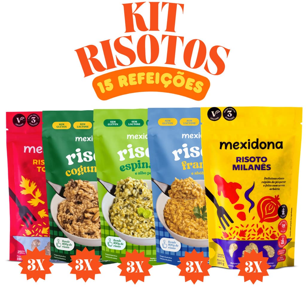 Kit Risotos Saborosos Pratico e Cremosos Proteico Mexidona
