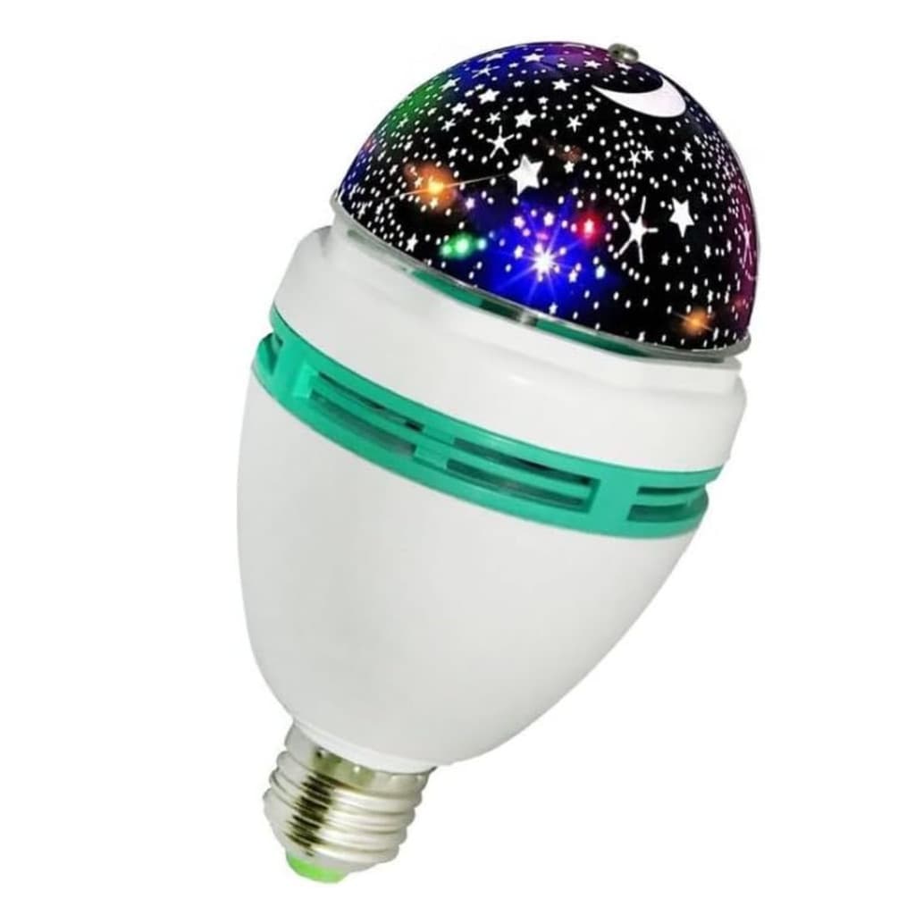 Lâmpada Festa Led Giratória Colorida Projetor Estrelas Rgb Bivolt 110/220v