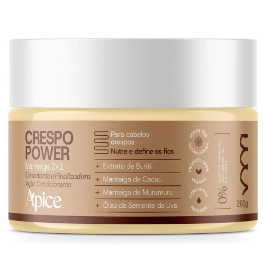 Manteiga 2x1 (Umectante e Finalizadora) Crespo Power Apice 260g