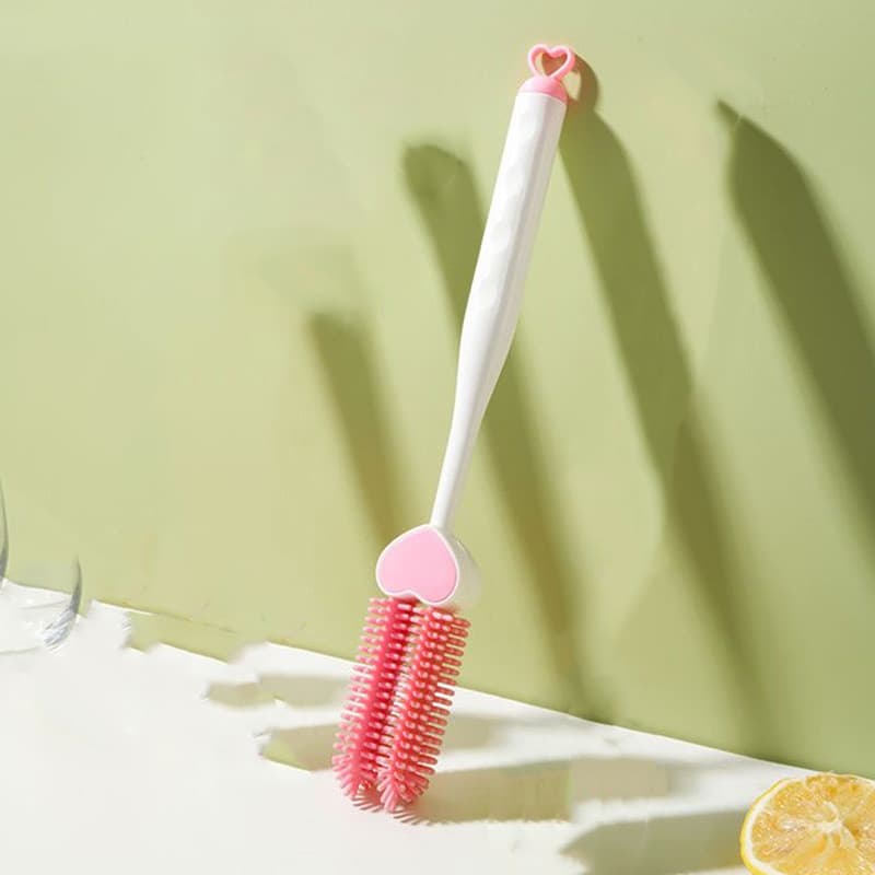 Escova de copo de água escova de limpeza de copo de lavagem limpeza sem ângulo morto garrafa de leite de Silicone três-e