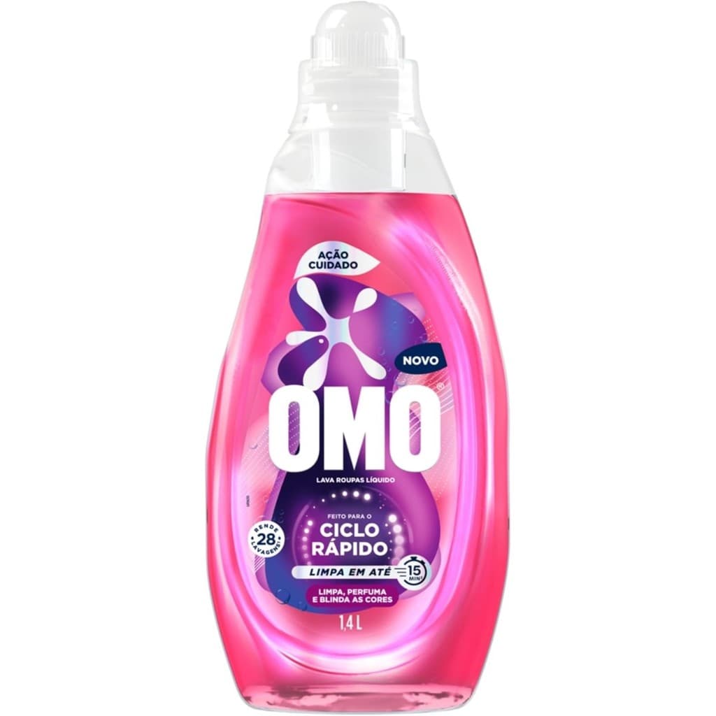 Lava Roupas Líquido Omo Ciclo Rápido Ação Cuidado 750 ml