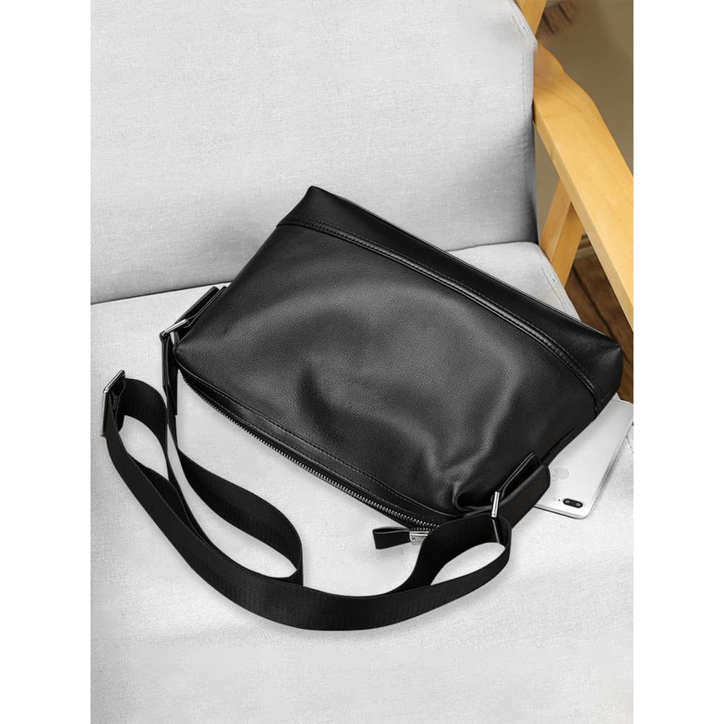 Bolsa de ombro Australiana Yi Bolsa de ombro masculina de couro genuíno de grande capacidade Bolsa mensageiro para celul