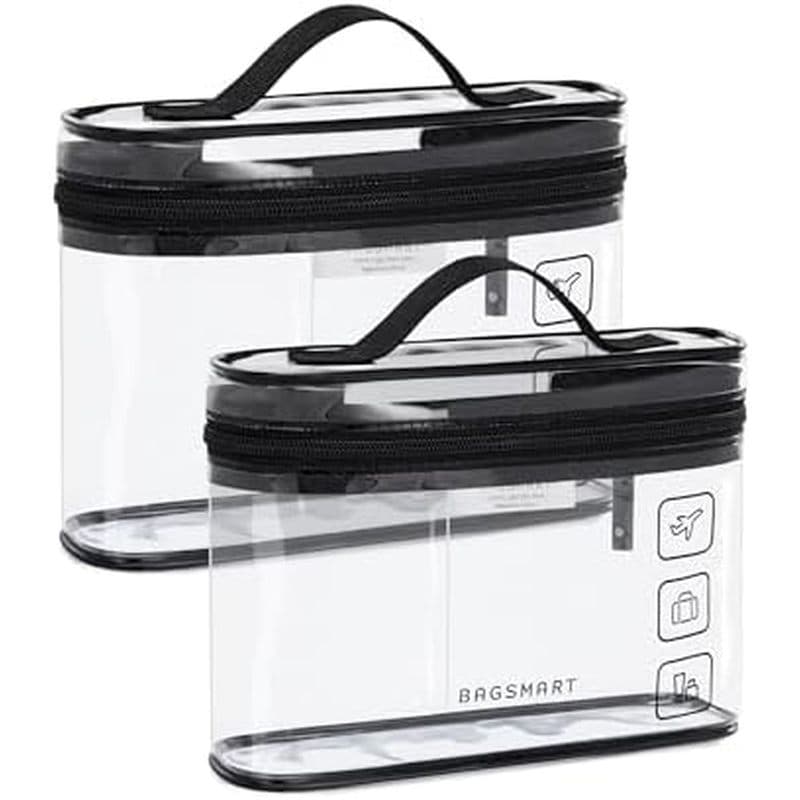 Bolsa De Higiene Aprovada BAGSMART TSA , Organizador De Cosméticos De Maquiagem Transparente De 2 Pacotes , Viagem Taman