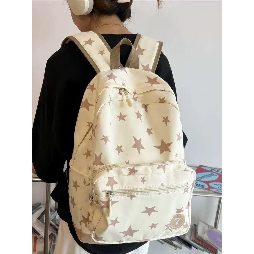 Nova grande capacidade estrela impressão literária mochila estudante universitário mochila saco de escola das crianças
