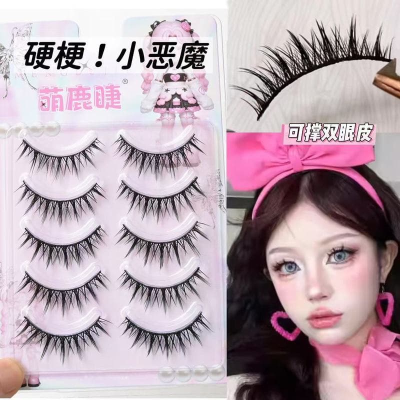 Cílios de cervo fofos MF06 americano querida Barbie olhos cômicos haste dura dupla pálpebra cílios postiços COS pequeno