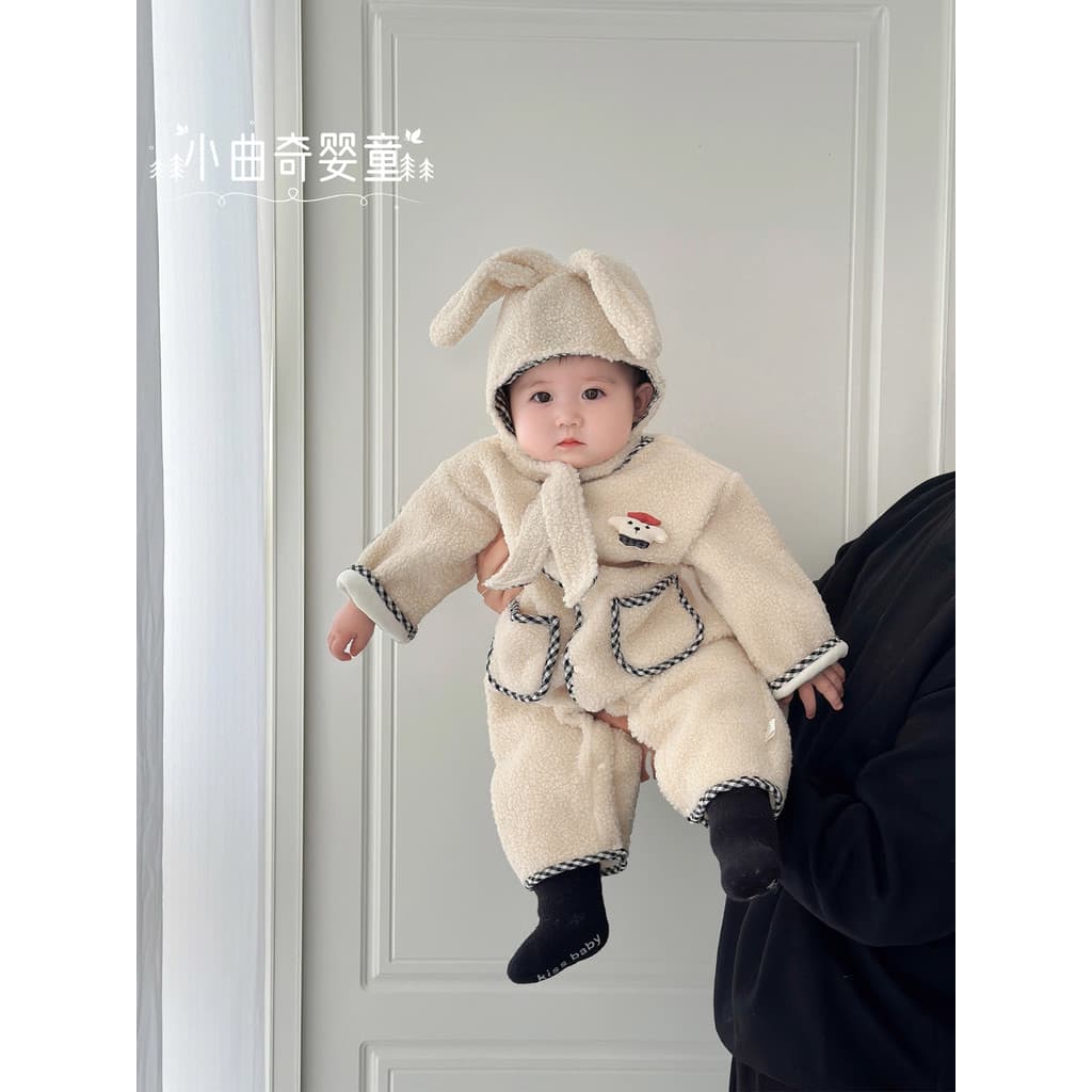 Roupas de bebê estilo outono inverno roupas de passeio de bebê Super fofo engrossado quente macacão pequeno mês idade ma