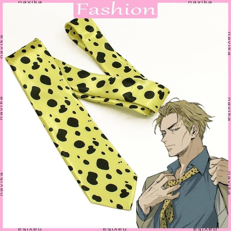 NA Japonês Anime Vintage Gravata De Pescoço Colorblock Leopardo Pontos Impresso Cosplay Traje Adereços Acessórios Para H