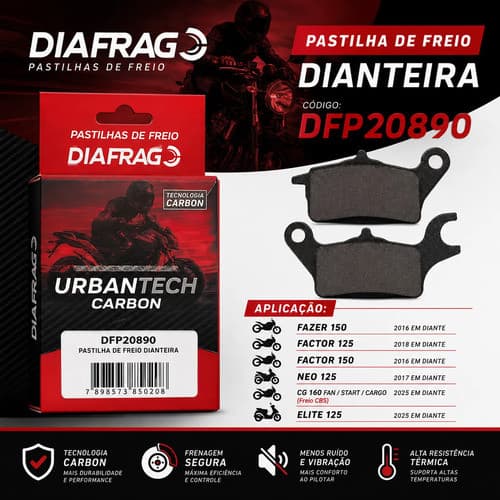 Pastilha Freio Diafrag Yamaha Fazer Factor Neo 125 150 Diant