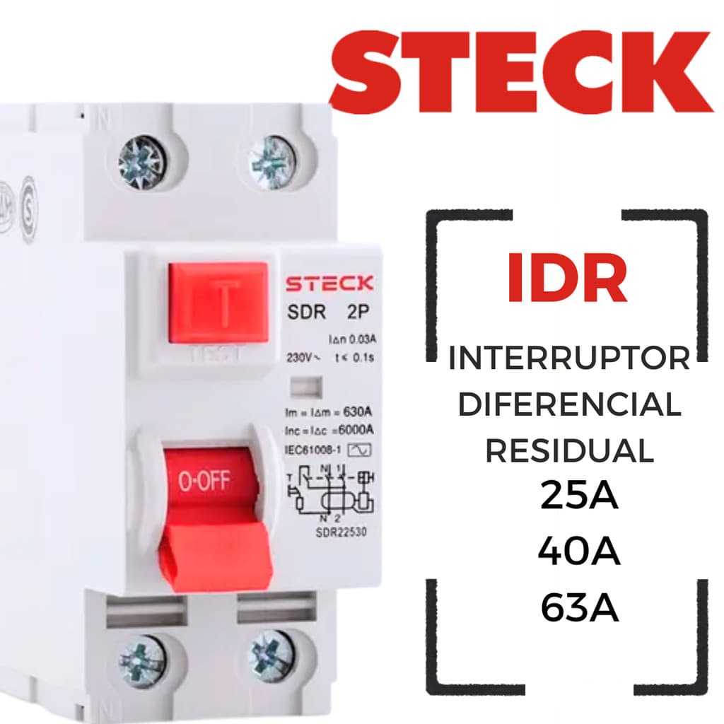 Interruptor Diferencial Residual IDR 63A 40A 25A SDR TIPO-AC STECK