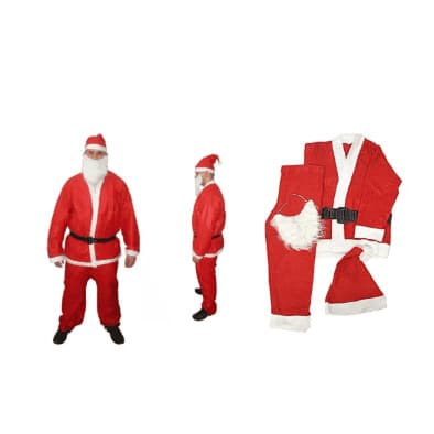 Roupa Papai Noel Completa 5 Peças Natal Natalino Fantasia Vermelho