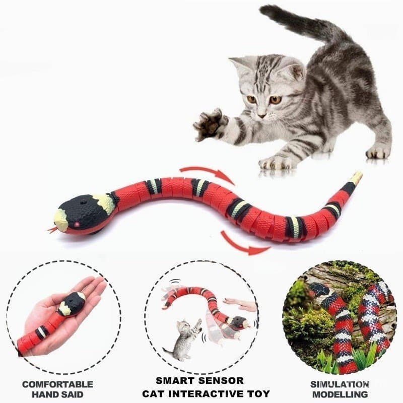 Brinquedo elétrico para gatos Cobra Detecção interativa eletrônica Acessórios inteligentes Gatinho Animal de estimação