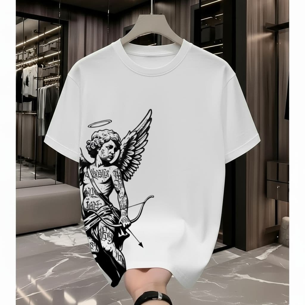 Camiseta Premium 100% Algodão Anjo Cupido Modelagem Básica e Oversized Streetwear ENvio Rápido Moda